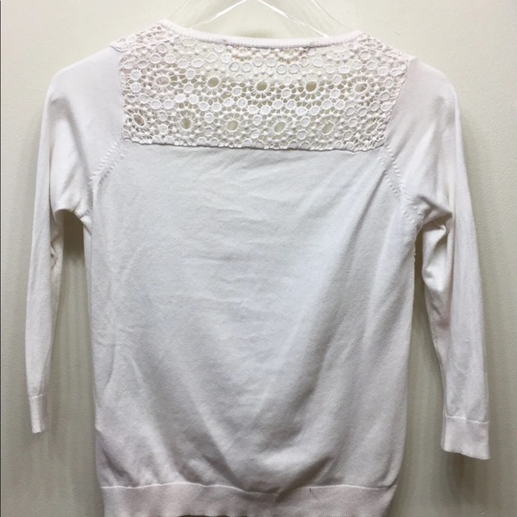 Zara Knit Button Down Lace Cardigan White Small - Picture 9 of 12